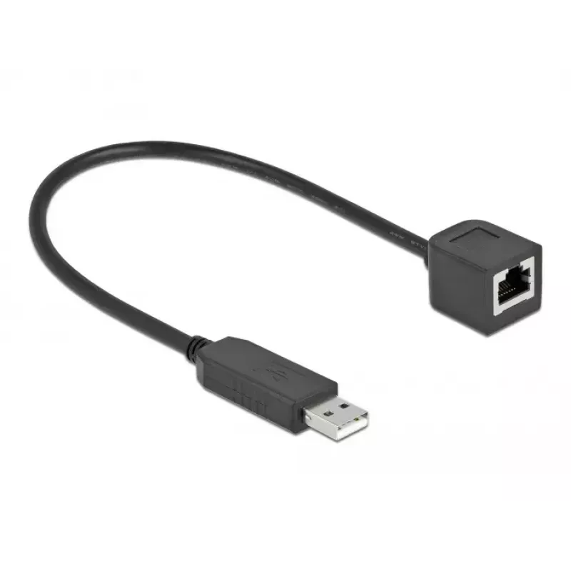 Cabo de ligação série DeLOCK 64162 USB 2.0 Type-A para RS-232 RJ45 25 cm preto