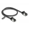 Cabo de rede DeLOCK cabo RJ45 ficha para ficha Cat.8.1 flexível 0,5 m preto