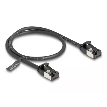 Cabo de rede DeLOCK cabo RJ45 ficha para ficha Cat.8.1 flexível 0,5 m preto