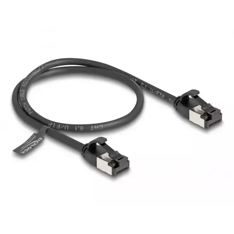 Cabo de rede DeLOCK cabo RJ45 ficha para ficha Cat.8.1 flexível 0,5 m preto