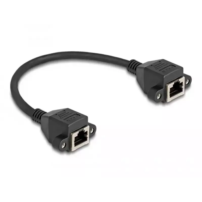 Cabo de extensão DeLOCK RJ50 conector fêmea para conector fêmea S/FTP 0,25 m preto