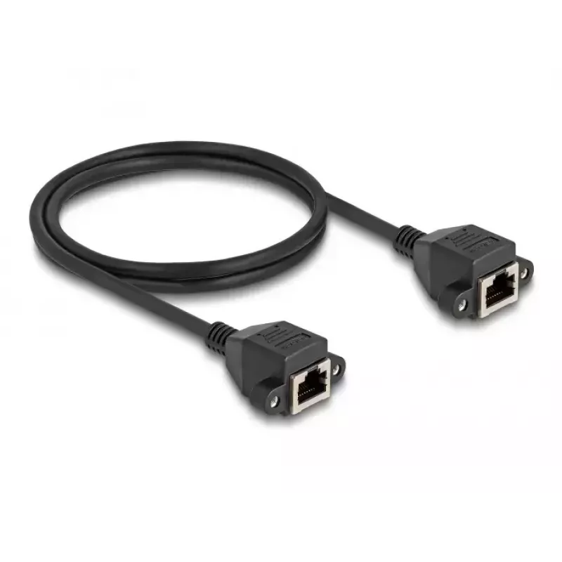 Cabo de extensão DeLOCK RJ50 conector fêmea para conector fêmea S/FTP 1 m preto