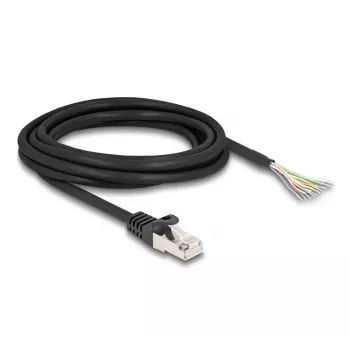 Cabo DeLOCK RJ50 ficha para extremidades de fio abertas S/FTP 3 m preto