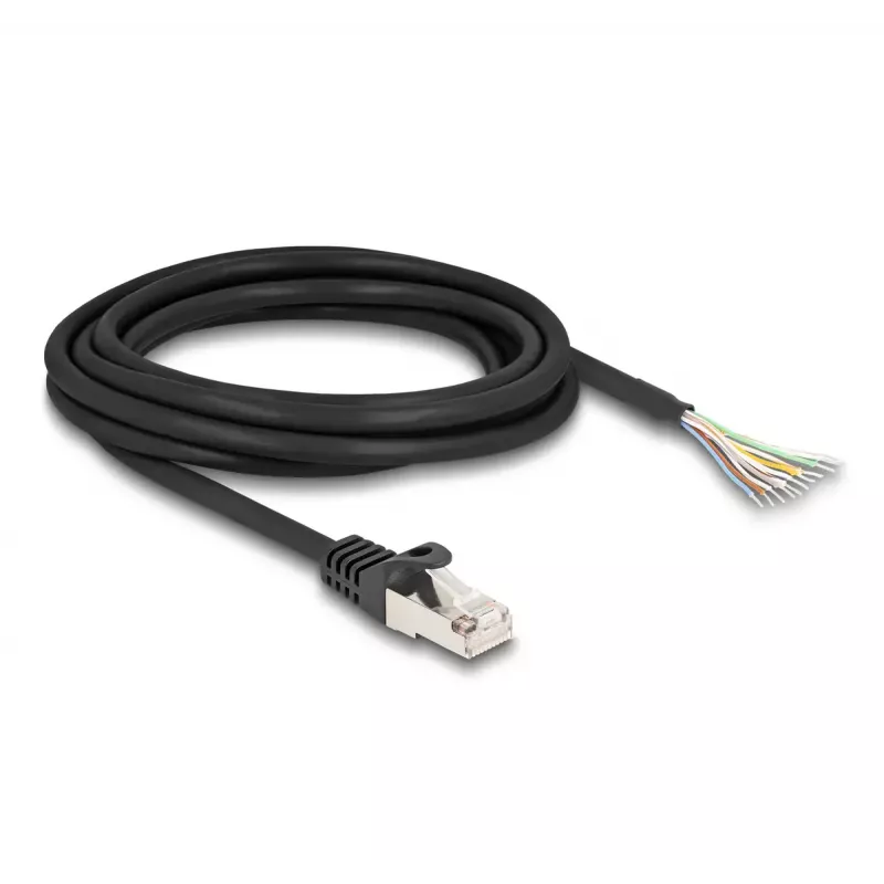 Cabo DeLOCK RJ50 ficha para extremidades de fio abertas S/FTP 3 m preto