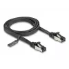 Cabo de rede DeLOCK RJ45 cabo patch plano ficha para ficha Cat.8.1 1 m preto