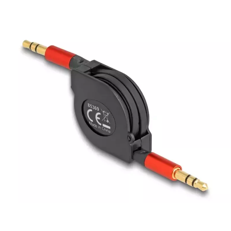 Cabo de áudio DeLOCK 85369 0,9 m ficha de 3,5 mm para ficha preto vermelho dourado