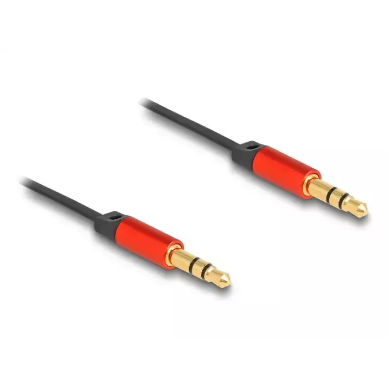 Cabo de áudio DeLOCK 85369 0,9 m ficha de 3,5 mm para ficha preto vermelho dourado