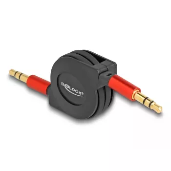 Cabo de áudio DeLOCK 85369 0,9 m ficha de 3,5 mm para ficha preto vermelho dourado