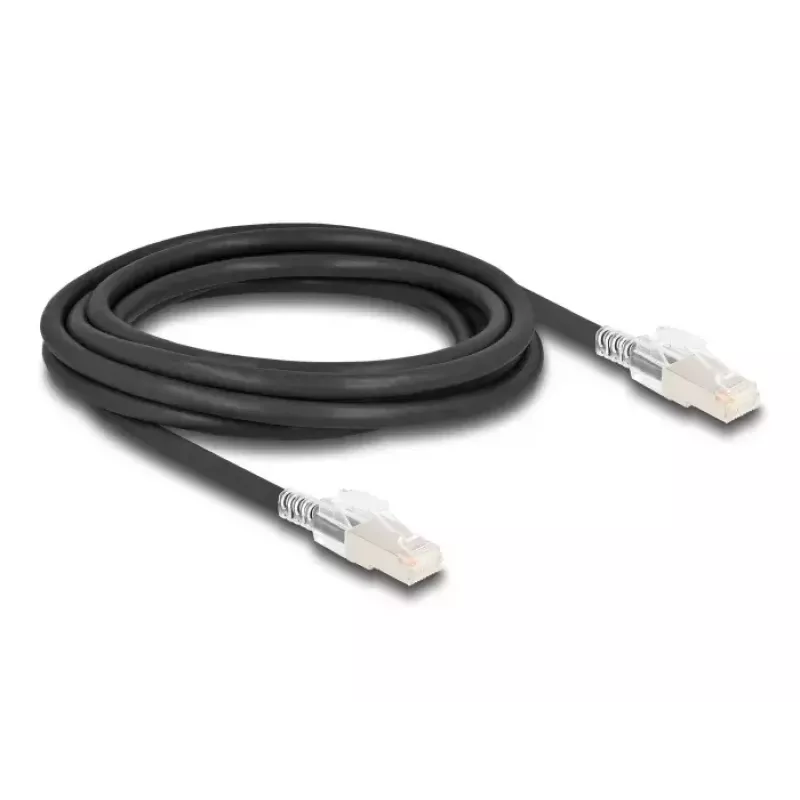 Cabo de rede DELOCK 80257 — Cat6a S/FTP (S-STP), RJ-45 para RJ-45, 3 m, preto