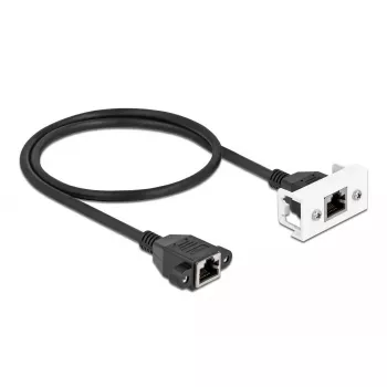 DeLOCK cabo de extensão de rede Cat.6A 50 cm S/FTP RJ45 preto
