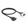 DeLOCK cabo de extensão de rede Cat.6A 50 cm S/FTP RJ45 preto