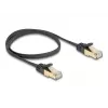 Cabo de rede DeLOCK RJ45 plano 0,5 m Cat.6A preto