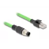 Cabo de rede DeLOCK M12 codificado A 8 pinos macho para RJ45 macho PUR (TPU) 2 m