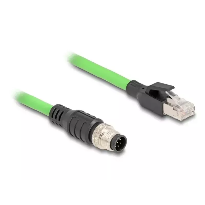 Cabo de rede DeLOCK M12 codificado A 8 pinos macho para RJ45 macho PUR (TPU) 2 m