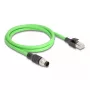 Cabo de rede DeLOCK M12 codificado A 8 pinos macho para RJ45 macho PUR (TPU) 2 m