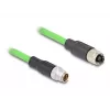 Cabo de rede DeLOCK M12 codificado X 8 pinos macho para fêmea PUR (TPU) 1 m