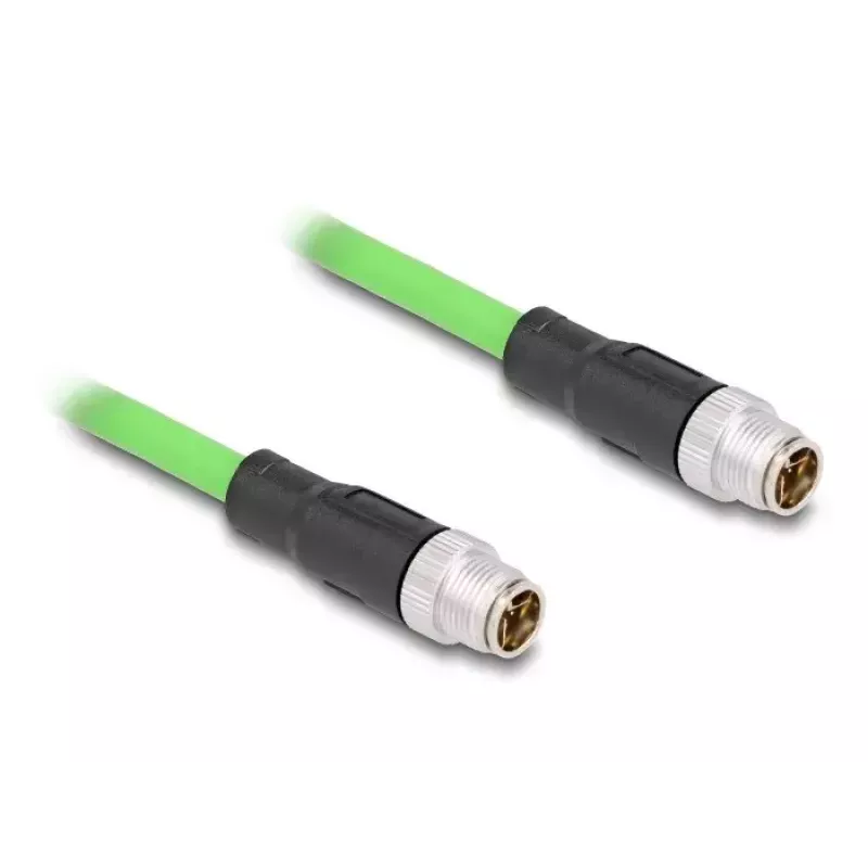 Cabo de rede DeLOCK M12 codificado X 8 pinos macho para macho PUR (TPU) 2 m