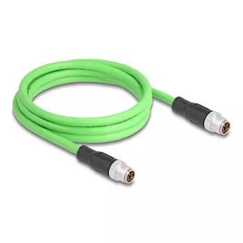 Cabo de rede DeLOCK M12 codificado X 8 pinos macho para macho PUR (TPU) 2 m