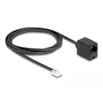 Cabo telefónico DeLOCK RJ11 macho para RJ45 fêmea preto 2 m