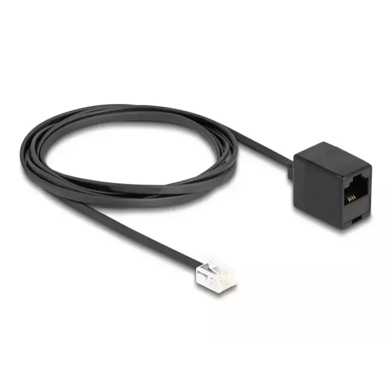 Cabo telefónico DeLOCK RJ11 macho para RJ45 fêmea preto 2 m