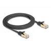 Cabo de rede DeLOCK RJ45 plano Cat.6A 2 m preto