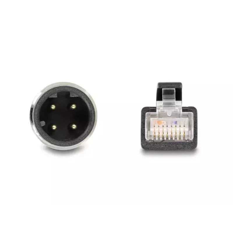 Cabo de rede DeLOCK M12 codificado D 4 pinos macho para RJ45 macho Cat5e 2 m preto