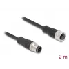 Cabo de rede DeLOCK M12 codificado D 4 pinos macho para fêmea Cat5e 2 m preto