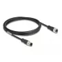 Cabo de rede DeLOCK M12 codificado D 4 pinos macho para fêmea Cat5e 2 m preto
