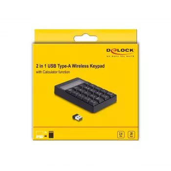 Teclado numérico DeLOCK 12113 USB preto 20 teclas universal
