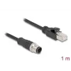 Cabo de rede DeLOCK M12 codificado D 4 pinos macho para RJ45 macho Cat5e 1 m preto