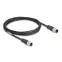 Cabo de rede DeLOCK M12 codificado A 8 pinos macho para macho Cat5e 2 m preto