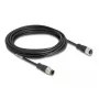 Cabo de rede DeLOCK M12 codificado D 4 pinos macho para fêmea Cat5e 5 m preto