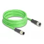 Cabo de rede DeLOCK M12 D-codificado 4 pinos ficha macho para conector fêmea PUR (TPU) 5 m