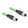 Cabo de rede DeLOCK M12 A-codificado 8 pinos ficha macho para ficha macho PUR (TPU) 1 m
