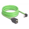 Cabo de rede DeLOCK RJ45 Cat.6A ficha macho angular para cima para conector fêmea 5 m verde