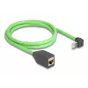 Cabo de rede DeLOCK RJ45 Cat.6A ficha macho angular para cima para conector fêmea 1 m verde