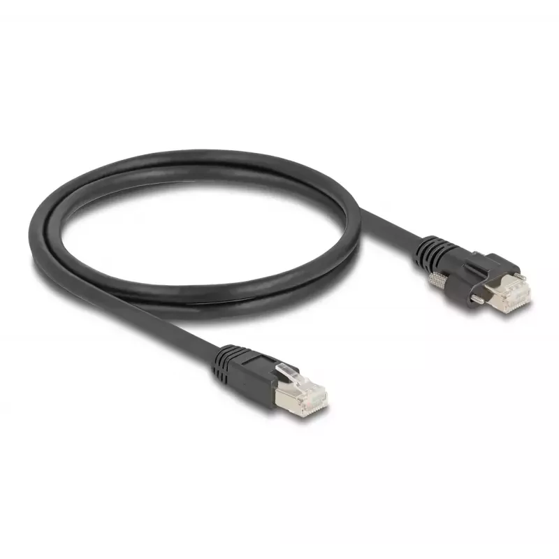 DeLOCK Cabo ficha macho RJ45 para ficha macho RJ45 1 m Cat.6A S/FTP preto