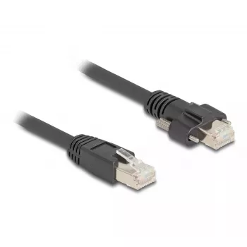 DeLOCK Cabo ficha macho RJ45 para ficha macho RJ45 1 m Cat.6A S/FTP preto