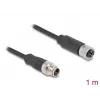 Cabo de rede DeLOCK M12 X-codificado 8 pinos ficha macho para conector fêmea Cat5e 1 m preto