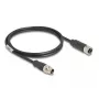 Cabo de rede DeLOCK M12 X-codificado 8 pinos ficha macho para conector fêmea Cat5e 1 m preto
