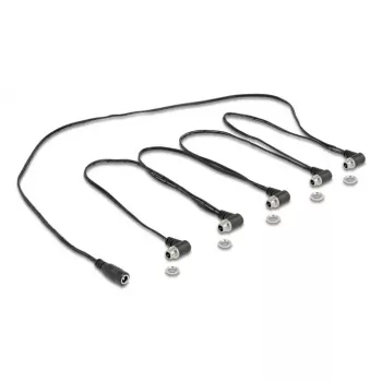 DeLOCK 90122 Cabo divisor DC 1x fêmea para 5x fêmea 5,5x2,1 mm, angular