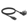 Cabo de alimentação DELOCK CEE 7/7 90° angular para IEC C13, 1 m, 3×0,75 mm², H05VV-F, 250 V