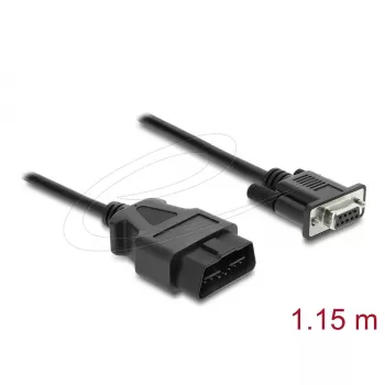 Cabo adaptador DELOCK OBD-2 ficha macho para DB-9 conector fêmea, Cat5e, preto, 1,15 m