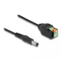 Cabo DC DeLOCK 2,1 x 5,5 mm ficha macho para barra de terminais de 2 polos adaptador 15 cm