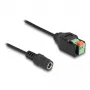 Adaptador DC DeLOCK 2,1 x 5,5 mm jack para bloco de terminais de 2 polos 15 cm