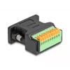 Adaptador DeLOCK D-Sub 9 conector fêmea para barra de terminais com botão preto