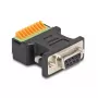 Adaptador DeLOCK D-Sub 9 conector fêmea para barra de terminais com botão preto