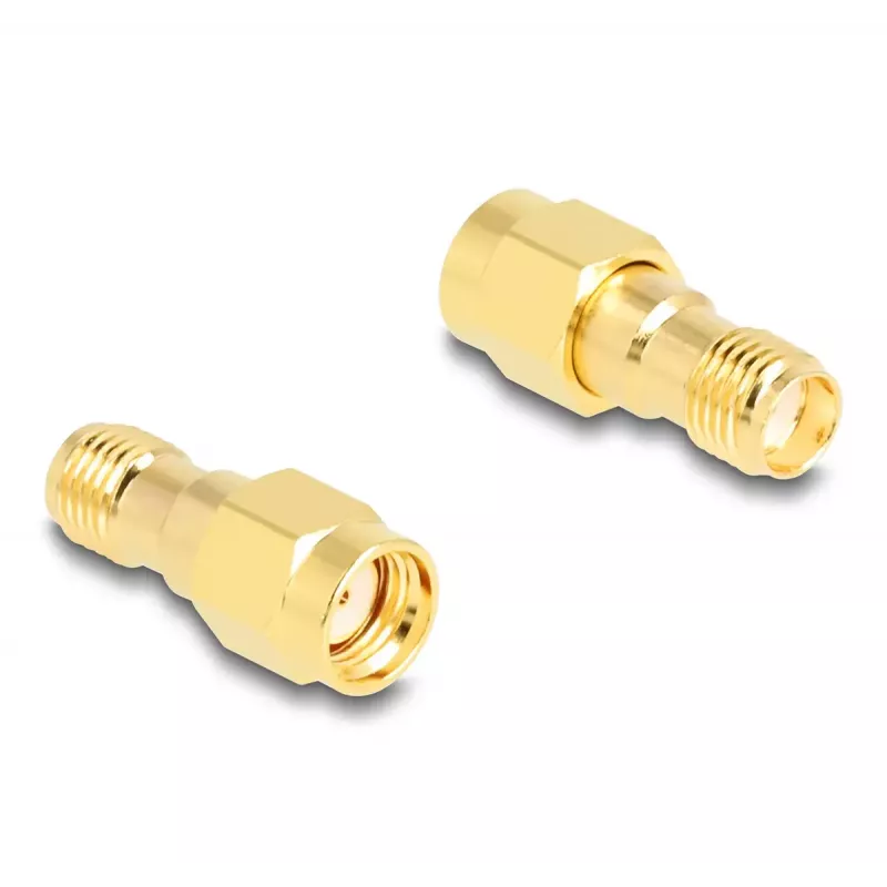 Adaptador DeLOCK RP-SMA ficha macho para SMA conector fêmea HBI59-1 tipo de conector SMA diâmetro 8 mm