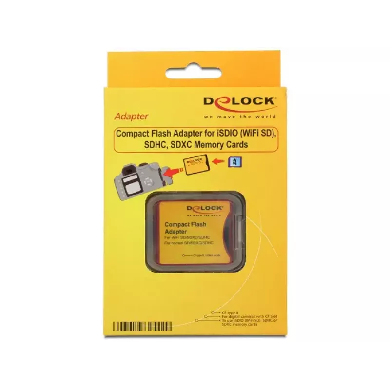 Adaptador de cartão Delock 62542 SD/SDHC/SDXC para CompactFlash