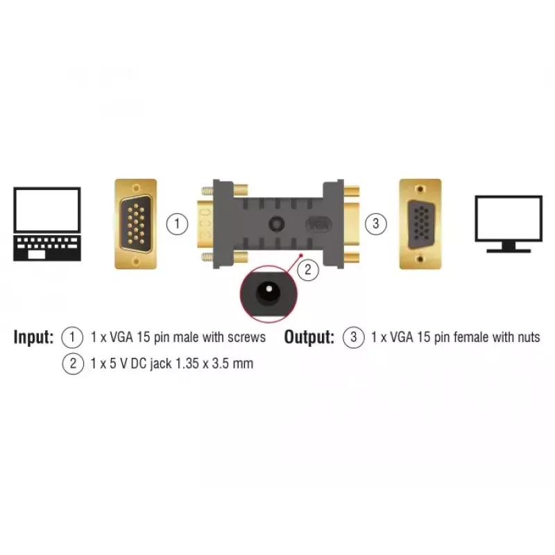Adaptador VGA D-Sub DeLOCK 63326